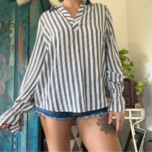 Striped Gray Women's Top